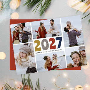 Modern 2021   Holiday   New Year   6 photos Card