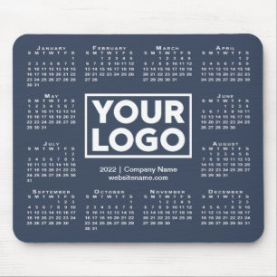 Modern 2022 Calendar Business Logo Navy Blue Mouse Pad