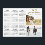 Modern 2022 Magnet Photo Calendar Black White Gold<br><div class="desc">For 2023 calendar, please, visit: https://www.zazzle.com/modern_2023_magnet_photo_calendar_black_white_gold-256534277509530959. This modern 2022 magnetic calendar in minimalist style is easy to customize with personal photos to create a unique keepsake for your loved ones. The black and white design with colourful pictures and golden text looks beautiful and clear. Click "Personalize this template" and upload...</div>