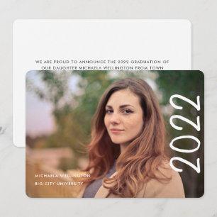 Modern 2022 Script 1 Photo University Graduation  Announcement