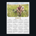 Modern 2023 Magnetic Photo Calendar Black White<br><div class="desc">For a 2024 calendar in this style, please visit: https://www.zazzle.com/modern_2024_magnetic_photo_calendar_black_white-256592799607910389 This modern minimalist style 2023 magnetic calendar is easy to customize with a personal photo to create a unique keepsake for loved ones. The black and white design with a colourful picture looks beautiful and clear and it's a practical gift...</div>
