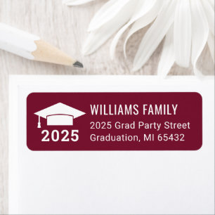 Modern 2024 Burgundy Graduation Return Adresse