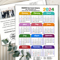 Modern 2024 Calendar Corporate Photo Logo Colourfu