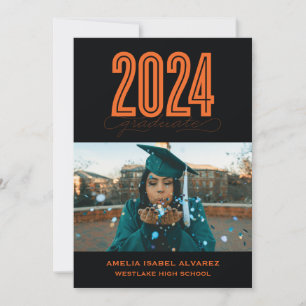 MODERN 2024 GRADUATE PHOTO GRADUATION INVITATION