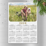 Modern 2024 Magnetic Photo Calendar Black White<br><div class="desc">This modern minimalist style 2024 magnetic calendar is easy to customize with a personal photo to create a unique keepsake for your loved ones. The black and white design with a colourful picture looks beautiful and clear and it's a practical gift idea. Click "Personalize this template" and change the photo...</div>
