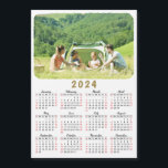 Modern 2024 Photo Calendar Magnet Red Black White<br><div class="desc">This modern minimalist style 2024 magnetic calendar is easy to customize with a personal photo to create a unique keepsake for your loved ones. The black and white design with a colourful picture looks beautiful and clear and is a practical gift idea. Weekend days are in red to make it...</div>