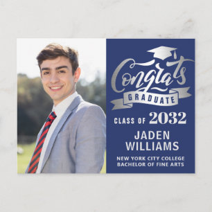 Modern 2024 PHOTO Graduation Party Invitation Postcard