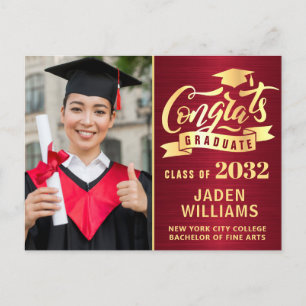 Modern 2024  PHOTO Graduation Party Invitation Postcard