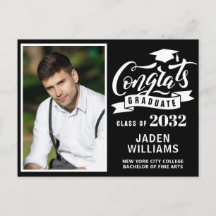 Modern 2024 PHOTO Graduation Party Invitation Postcard