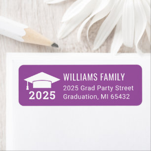 Modern 2024 Purple Graduation Return Adresse