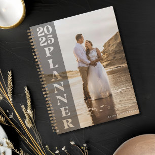 Modern 2025 Personalized Photo Dark Overlay  Planner