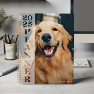 Modern 2025 Personalized Photo White Overlay  Planner