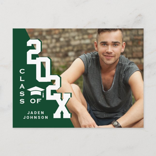 Modern 2025 PHOTO Grad Graduation Party Invitation Postcard (Front)