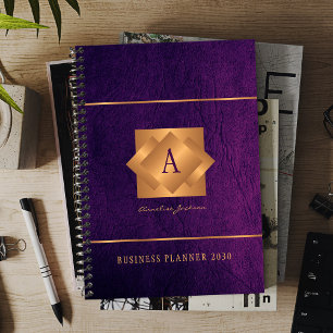 Modern 2026 gold monogram name script elegant planner