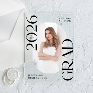Modern 2026 Photo Acrylic Graduation Announcement