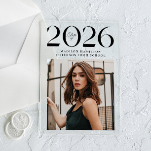 Modern 2026 Photo Acrylic Graduation Announcement