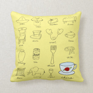 Modern 20th Wedding Anniversary Gift for Home Throw Pillow
