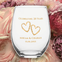 Modern 20th Wedding Anniversary Heart Personalized