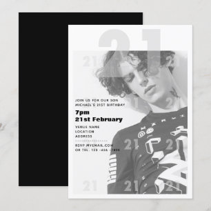 Modern 21st Birthday BOY GIRL Party Invite URBAN 2