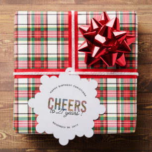 Modern 21st Birthday Elegant Custom Ornament Card