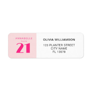 Modern 21st Twenty One Pink Birthday Party