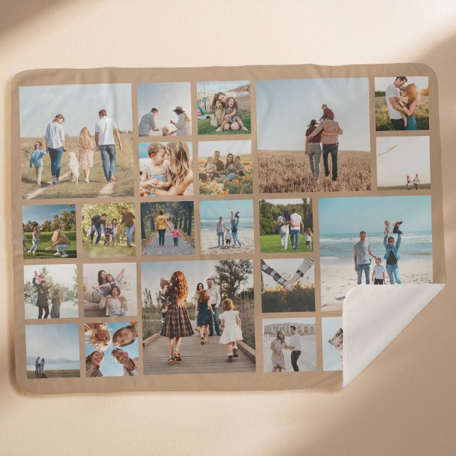 Modern 23 Photo Collage Sherpa Blanket (Creator Uploaded)