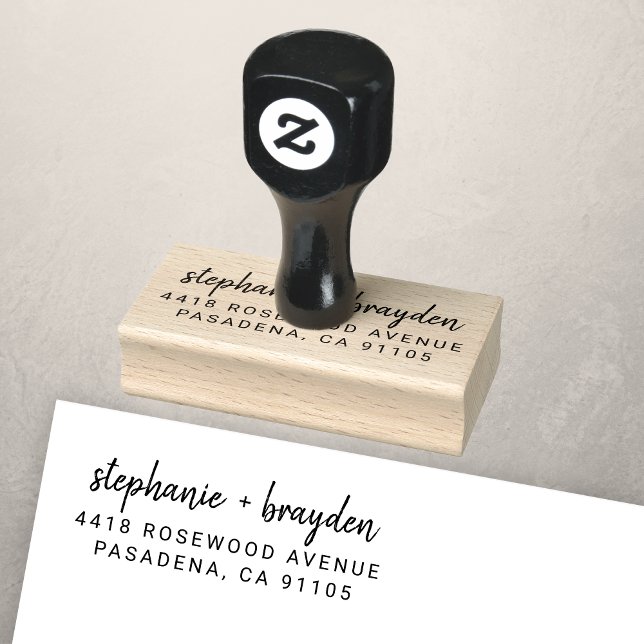 Modern 25th Wedding Anniversary Return Address Rubber Stamp (Creator Uploaded)