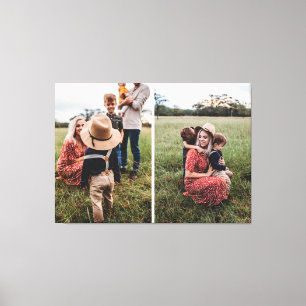 Modern 2 Family Photo Collage Design Your Own Ca Canvas Print
