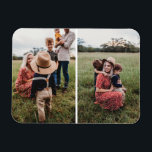 Modern 2 Family Photo Collage | Design Your Own Magnet<br><div class="desc">Create your own photo magnet with this customizable collage template! A simple white line divides two favourite fridge worthy photos!</div>