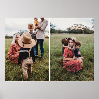Modern 2 Family Photo Collage | Design Your Own  Poster