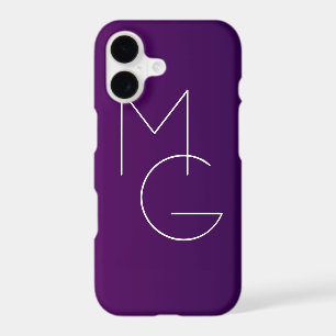 Modern 2 Initials Deep Purple Subtle Ombre