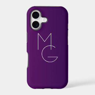 Modern 2 Initials Deep Purple Subtle Ombre