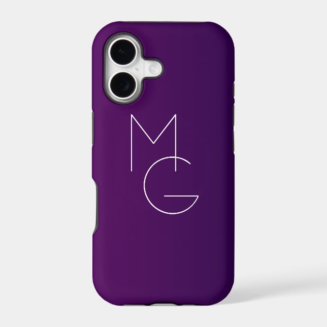 Modern 2 Initials | Deep Purple Subtle Ombre (Back)