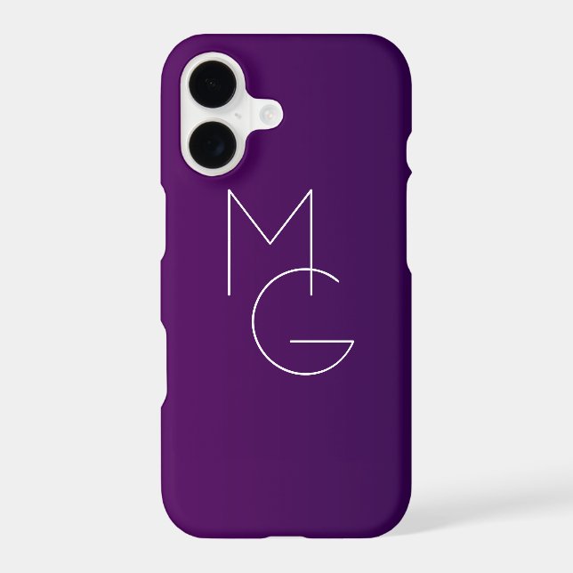 Modern 2 Initials | Deep Purple Subtle Ombre (Back)