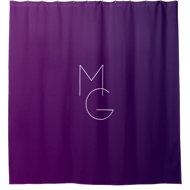 Modern 2 Initials | Deep Purple Subtle Ombre (Front)