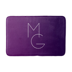 Modern 2 Initials   Deep Purple Subtle Ombre Bath Mat