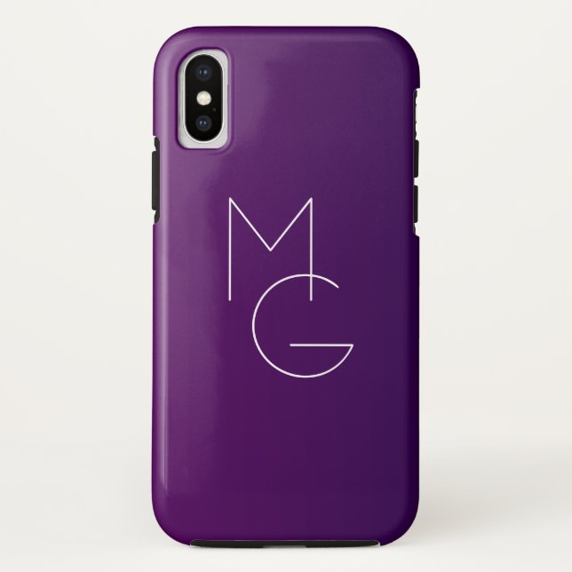 Modern 2 Initials | Deep Purple Subtle Ombre Case-Mate iPhone Case (Back)
