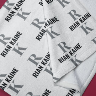 Modern 2-letter Monogram repeated allover Clear Fleece Blanket