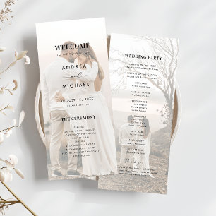 Modern 2 Light Faded Transparent Photos Wedding Program