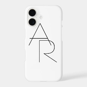 Modern 2 Overlapping Initials Black on White