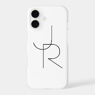 Modern 2 Overlapping Initials Black on White