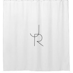 Modern 2 Overlapping Initials   Black on White