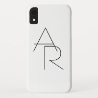 Modern 2 Overlapping Initials | Black on White