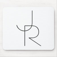 Modern 2 Overlapping Initials | Black on White