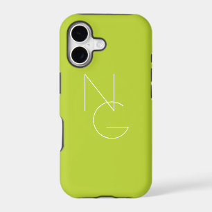 Modern 2 Overlapping Initials   Lime Green