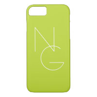 Modern 2 Overlapping Initials | Lime Green