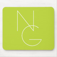 Modern 2 Overlapping Initials | Lime Green