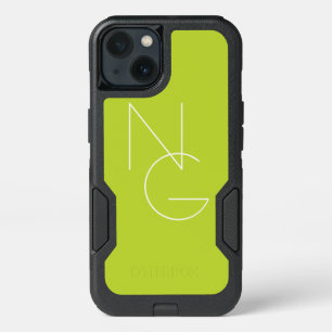 Modern 2 Overlapping Initials   Lime Green