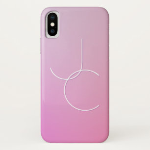 Modern 2 Overlapping Initials Pink Ombre Case-Mate iPhone Case