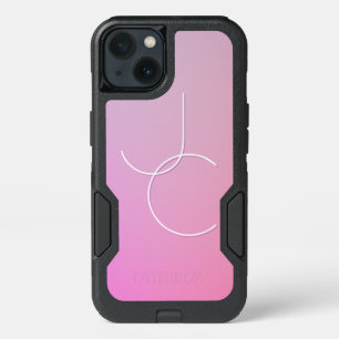 Modern 2 Overlapping Initials   Pink Ombre